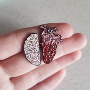 Half Hemisphere and Heart Pin